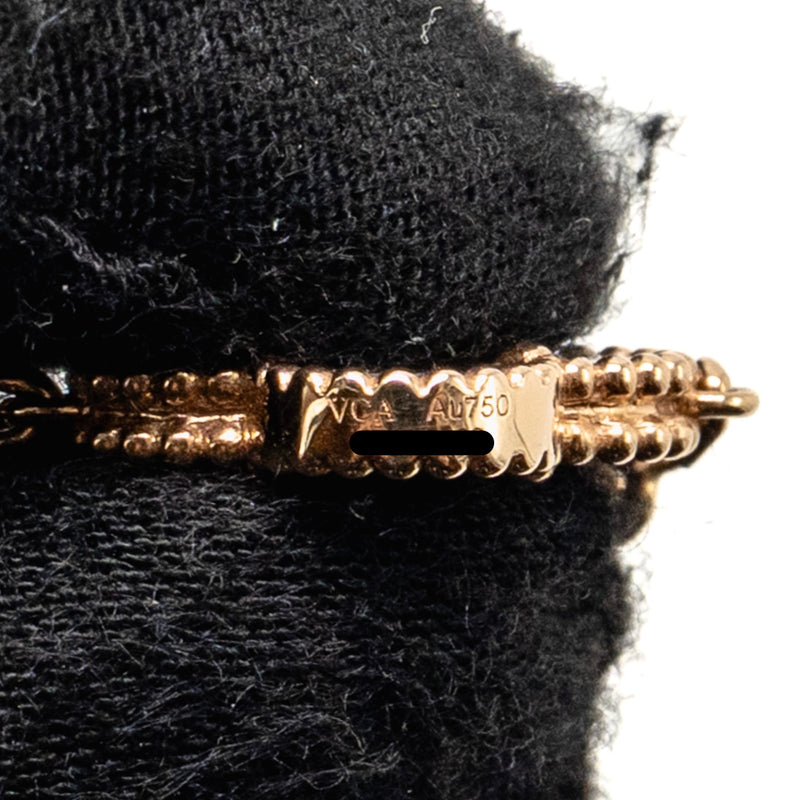 Van Cleef and Arpels vintage Alhambra bracelet 5 motif, 18K rose gold, diamond, grey mother of pearl