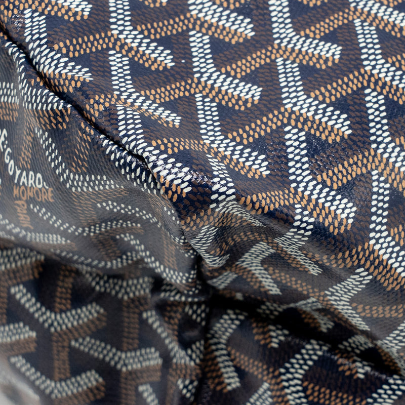 Goyard Saint Louis PM Tote Goyardine Canvas/Calfskin Navy Blue SHW