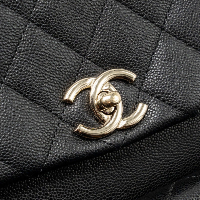Chanel Triple Pocket Backpack Caviar Black LGHW (microchip)