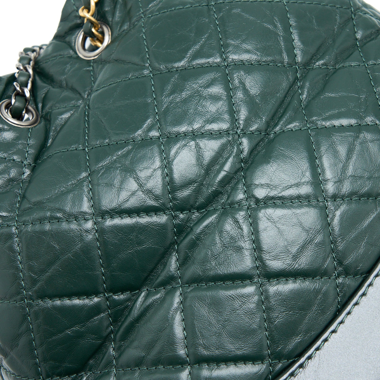 Chanel Backpack Gabriel de Small Emerald Green Fabric Vinyl Chanel Small Gabrielle Backpack Calfskin Dark Green  main image 4