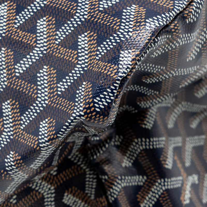 Goyard Saint Louis PM Tote Goyardine Canvas/Calfskin Navy Blue SHW