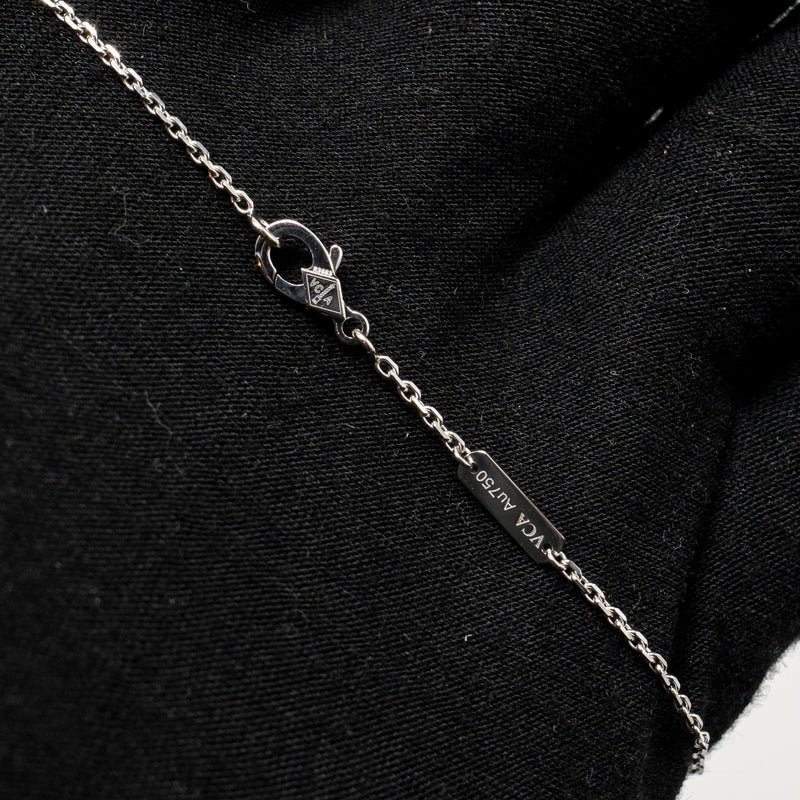 Van Cleef& Arpels Vintage Alhambra Pendant Guilloche White Gold