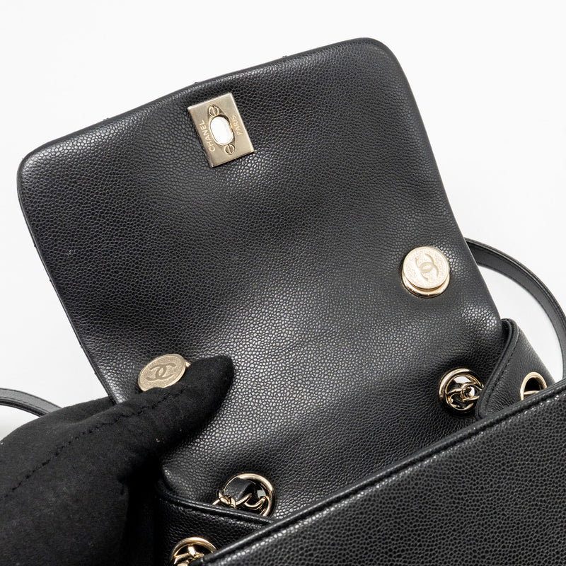 Chanel Triple Pocket Backpack Caviar Black LGHW (microchip)