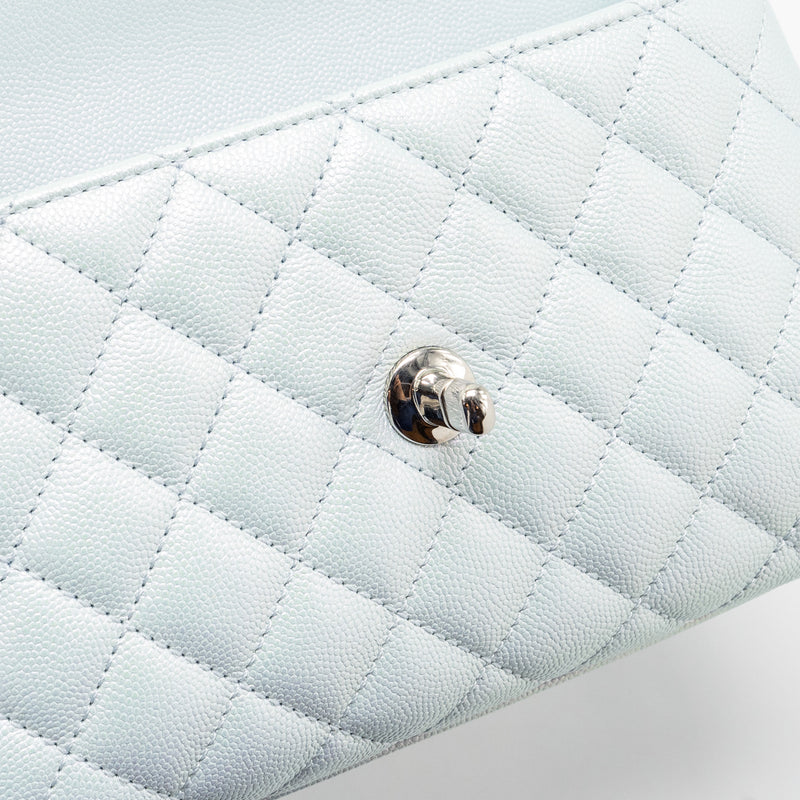 Chanel Small Coco Handle Caviar Iridescent Light Blue multicolour hardware (microchip)