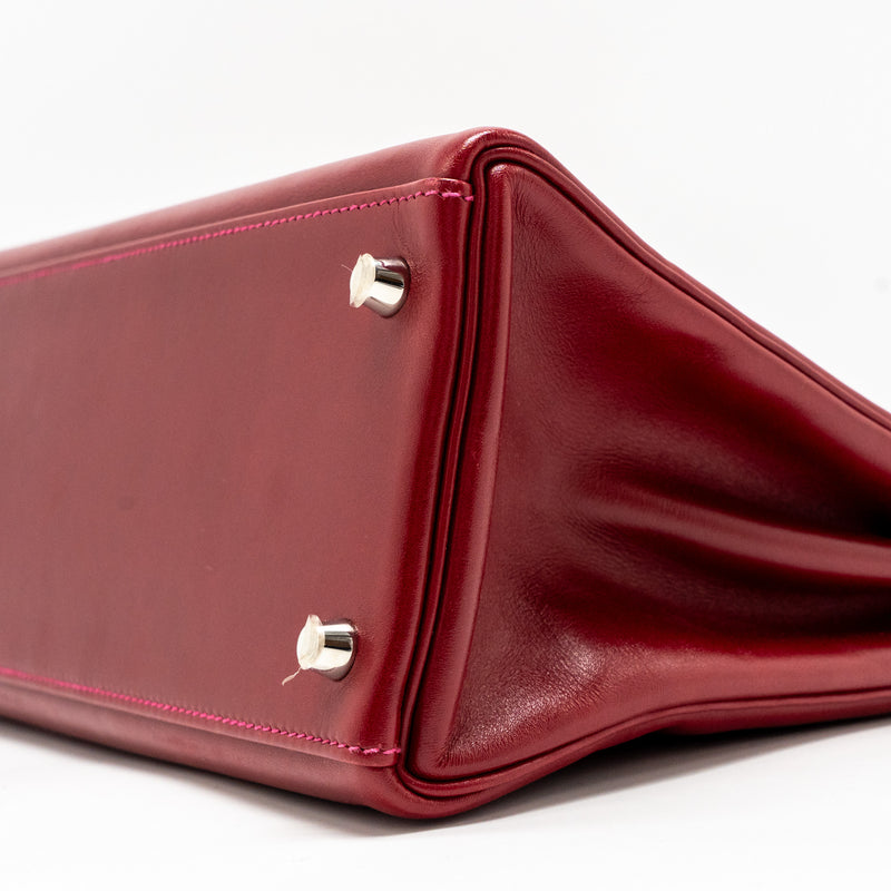 Hermes Kelly 32 Box Rubis/Rose Tyrien SHW Stamp Square O