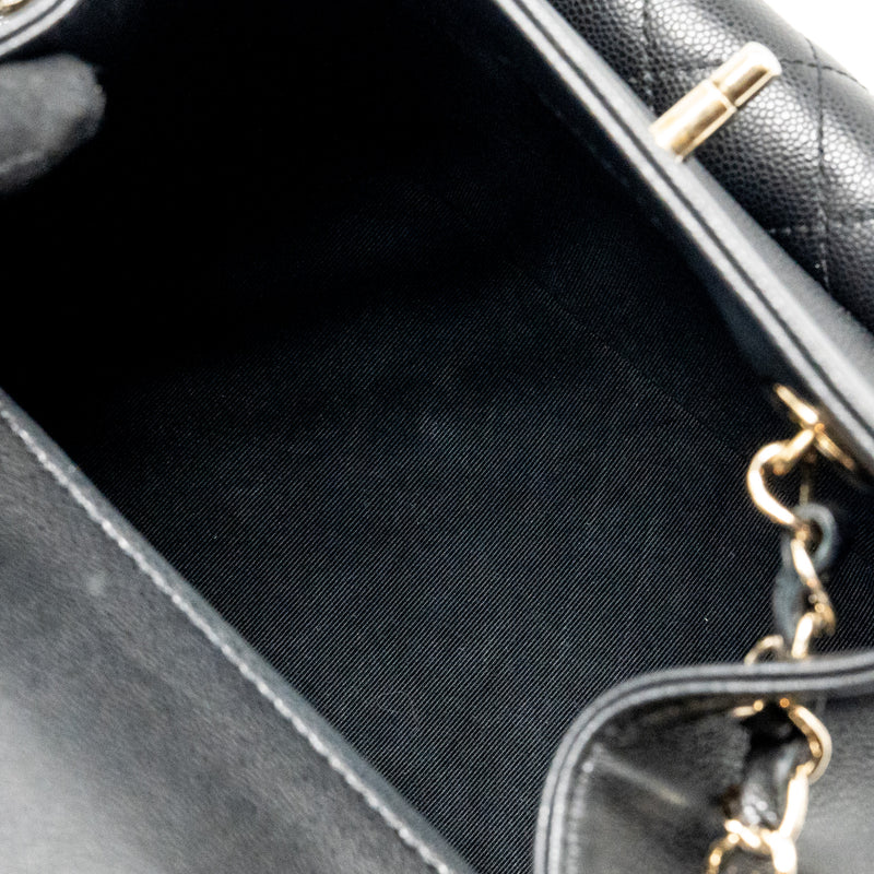 Chanel Triple Pocket Backpack Caviar Black LGHW (microchip)