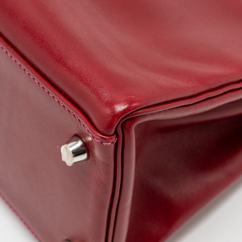 Hermes Kelly 32 Box Rubis/Rose Tyrien SHW Stamp Square O