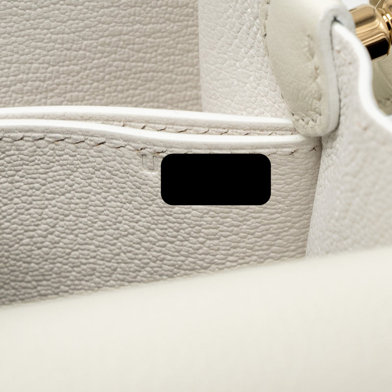 Hermes Mini Roulis Evercolor Blanc LGHW Stamp U