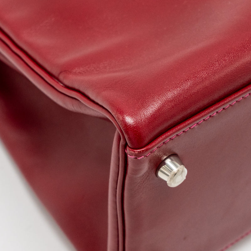 Hermes Kelly 32 Box Rubis/Rose Tyrien SHW Stamp Square O