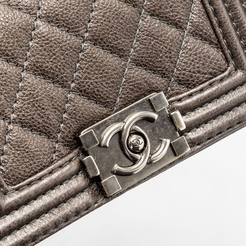 Chanel Super Mini Boy bag grained calfskin bronze ruthenium hardware