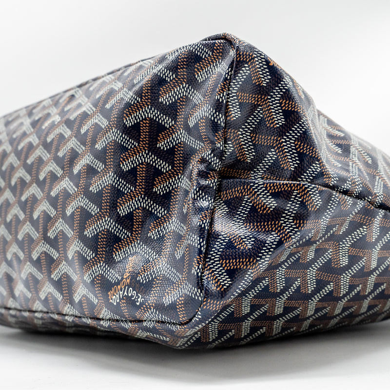 Goyard Boheme Hobo Bag Goyardine Canvas/Calfskin Navy SHW