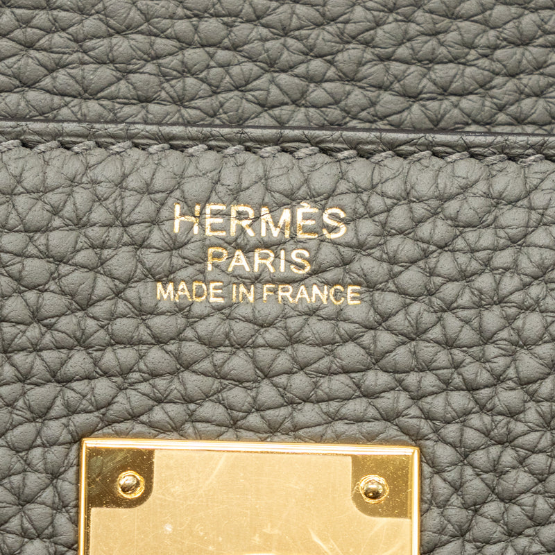 Hermes Birkin 30 Clemence Gris Meyer GHW Stamp U