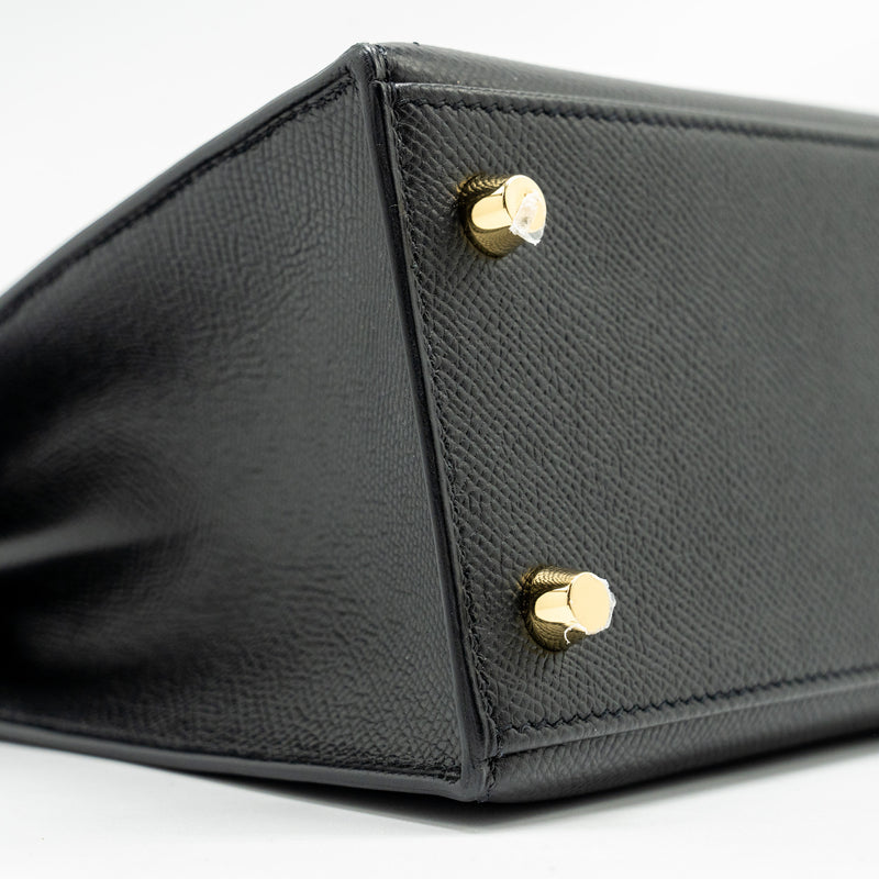 Hermes Kelly 25 Epsom Black GHW Stamp U