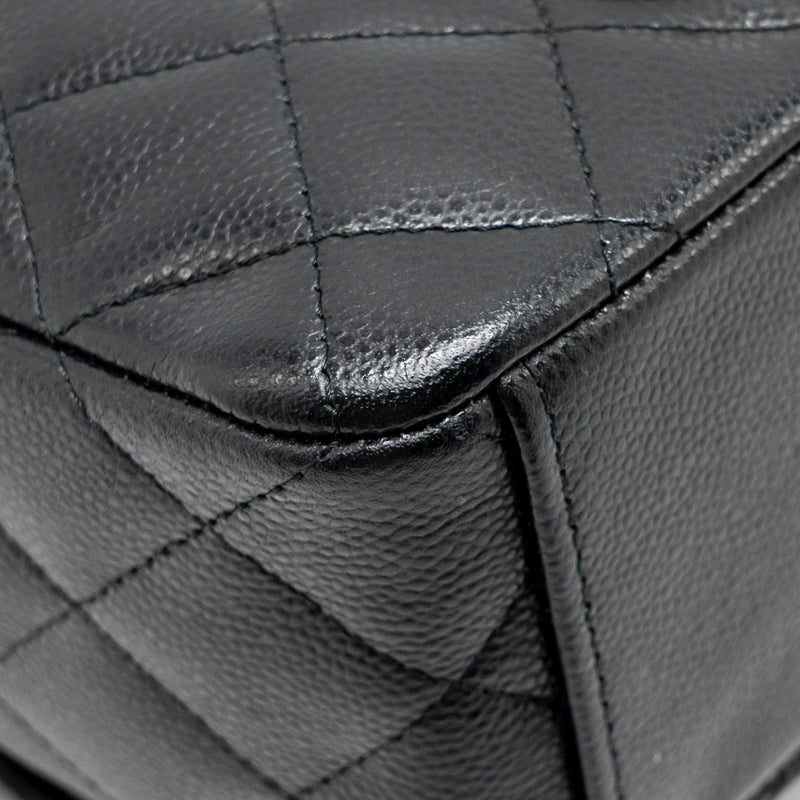 Chanel Mini backpack / crossbody bag caviar black LGHW (microchip)