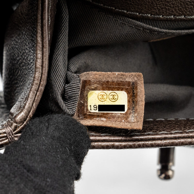 Chanel Super Mini Boy bag grained calfskin bronze ruthenium hardware