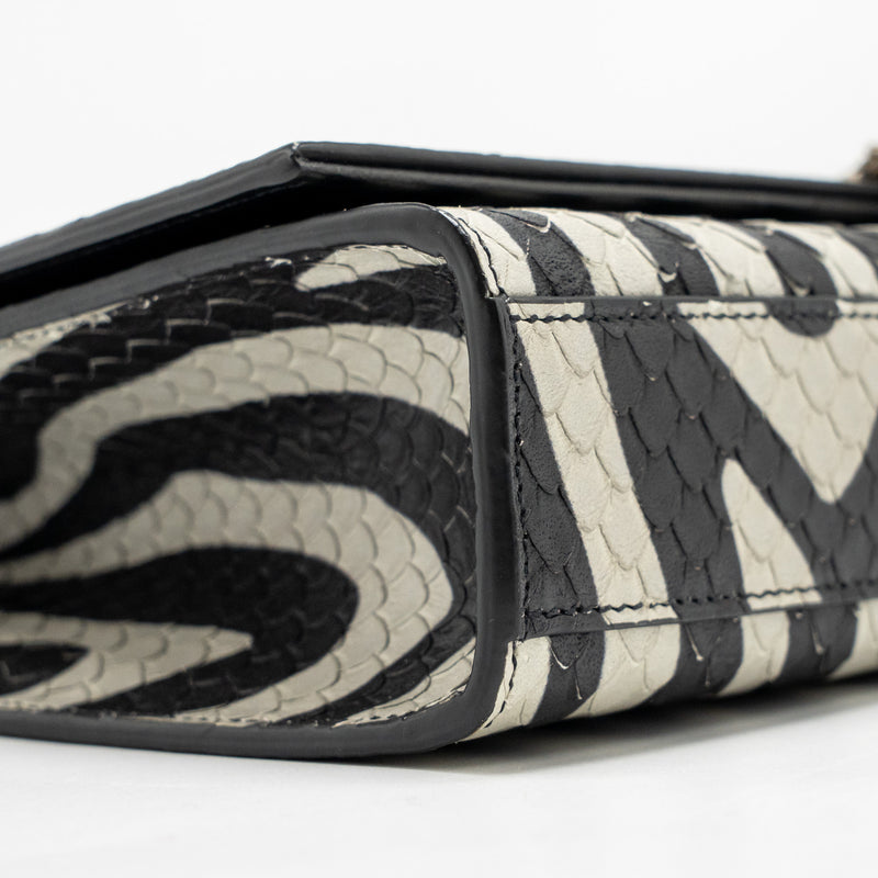 Saint Laurent/YSL Medium Kate Shoulder Bag with Tassel Embossed Leather Black/White SHW