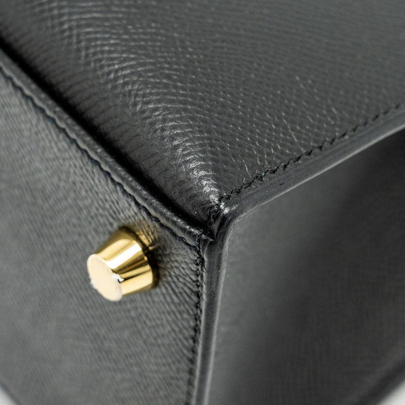 Hermes Kelly 25 Epsom Black GHW Stamp U