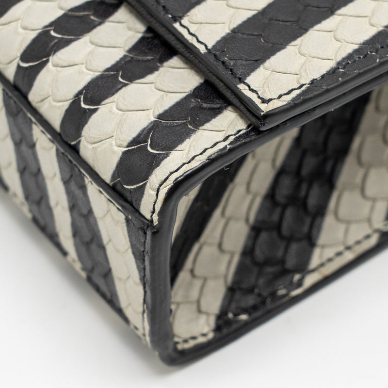 Saint Laurent/YSL Medium Kate Shoulder Bag with Tassel Embossed Leather Black/White SHW