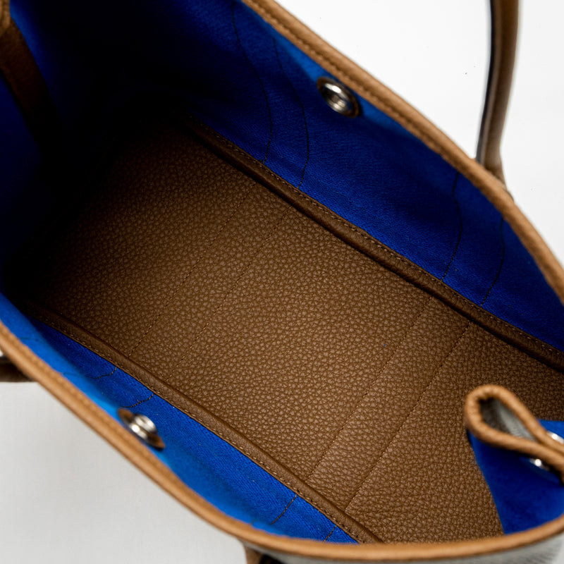 Hermes Garden Party 30 Negonda/Canvas Bleu Bill/Alezan SHW Stamp U