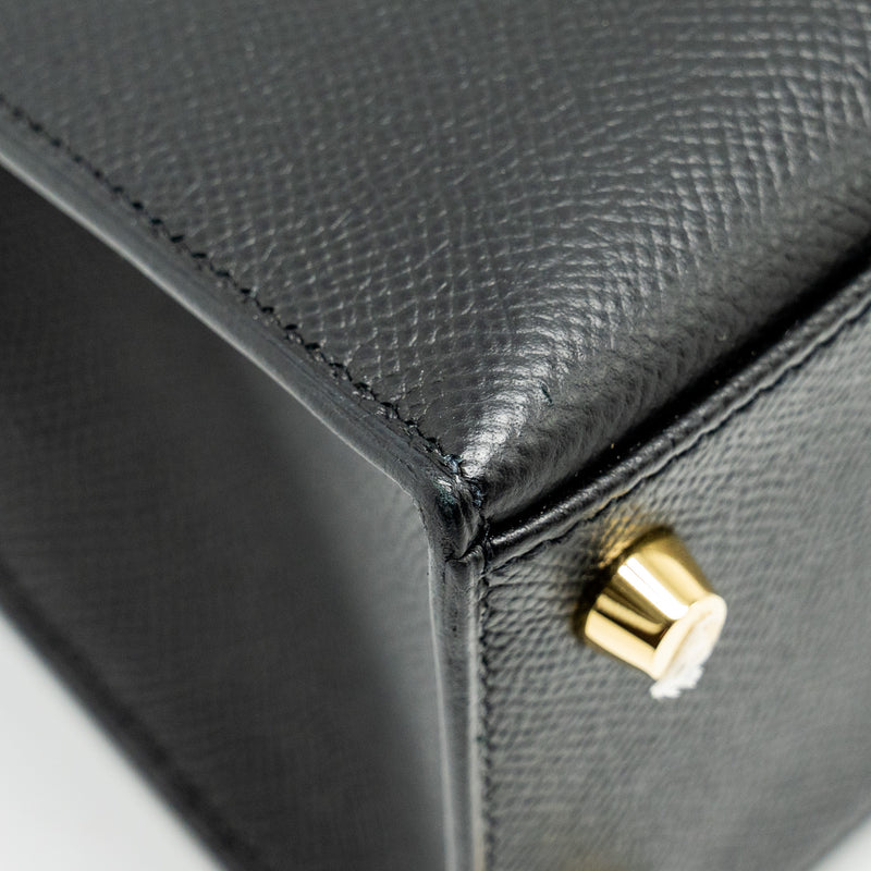 Hermes Kelly 25 Epsom Black GHW Stamp U