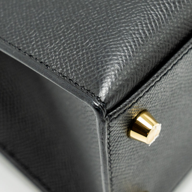 Hermes Kelly 25 Epsom Black GHW Stamp U