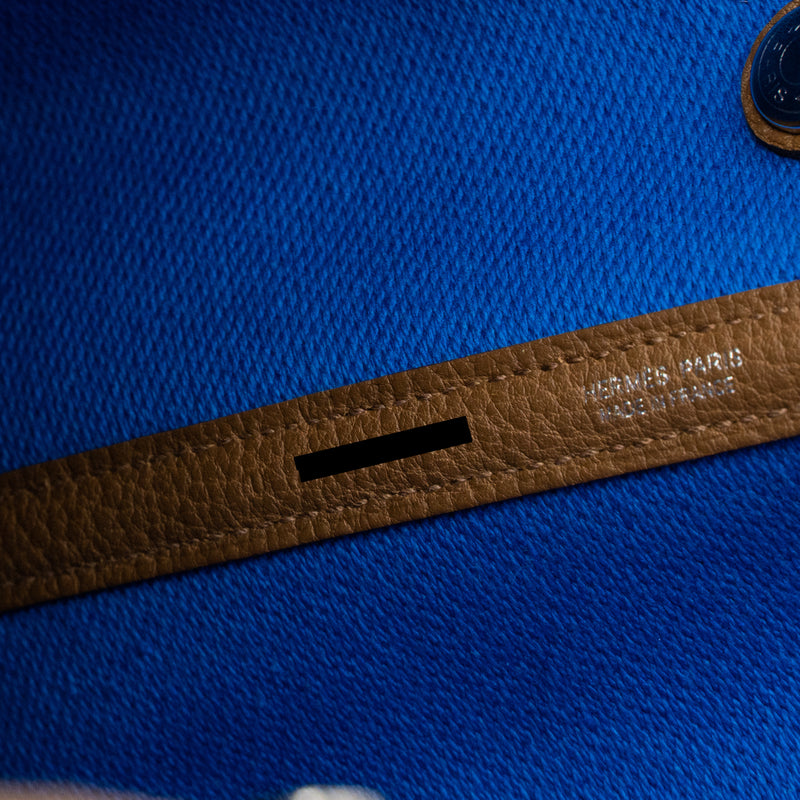 Hermes Garden Party 30 Negonda/Canvas Bleu Bill/Alezan SHW Stamp U