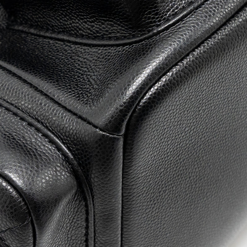 Chanel Triple Pocket Backpack Caviar Black LGHW (Microchip)