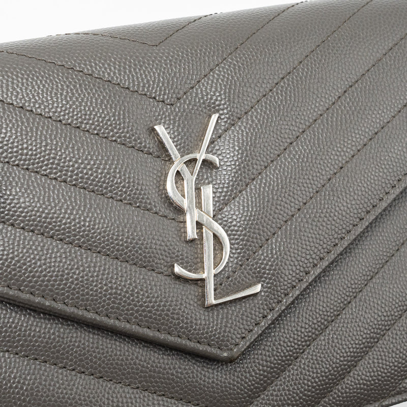 Saint Laurent/YSL Envelop Chain Bag Calfskin Grey SHW