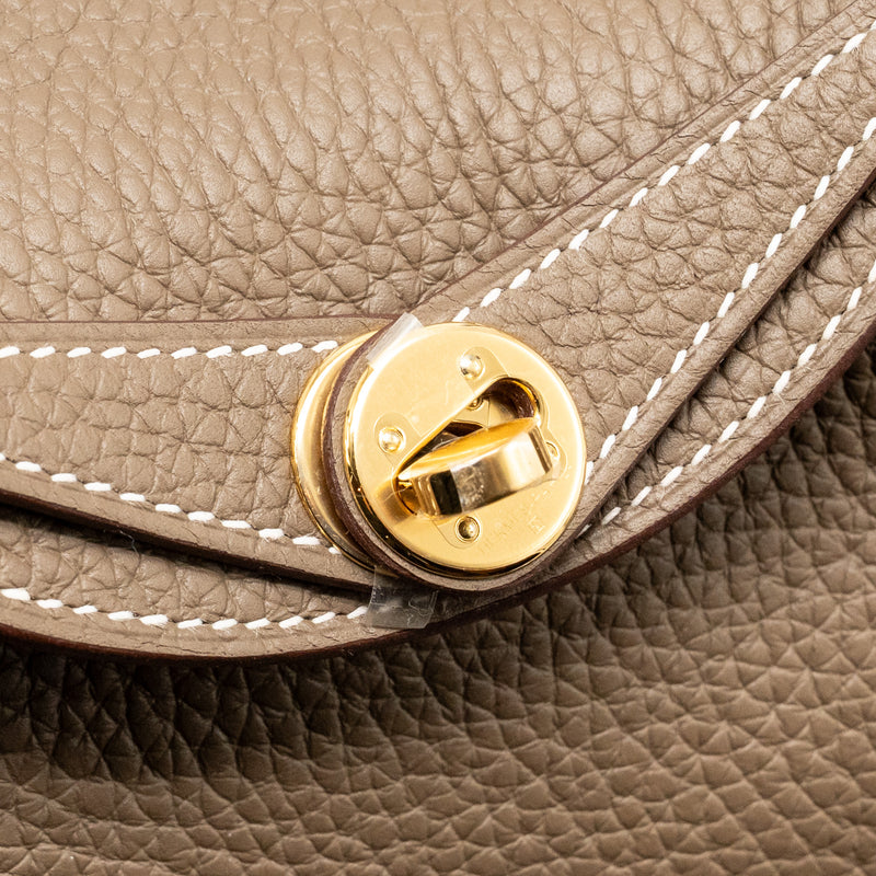 Hermes Mini Lindy Clemence Etoupe GHW Stamp B