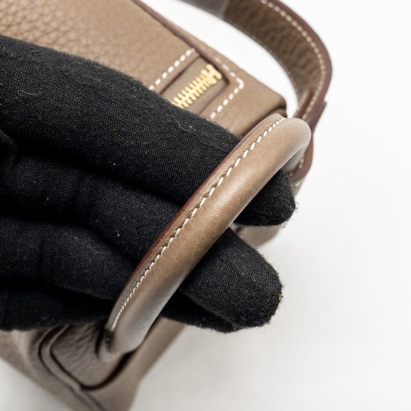 Hermes Mini Lindy Clemence Etoupe GHW Stamp B