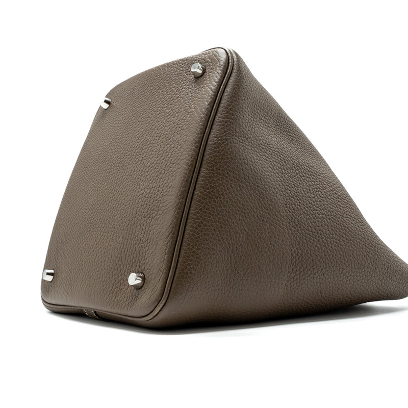 Hermes Picotin 22 Lock Bag Clemence Etoupe SHW stamp Z