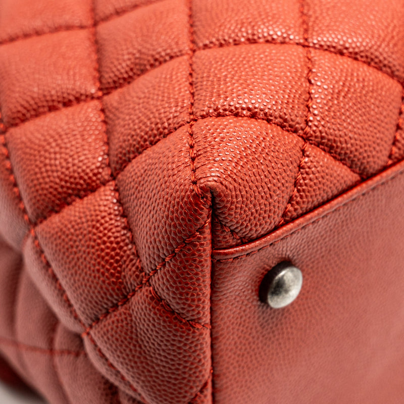 Chanel Large Coco Handle Caviar Dark Red Ruthenium Hardware