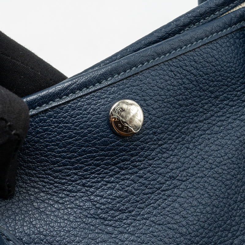 Hermes Garden Party 36 Negonda Blue indigo SHW Stamp Square L