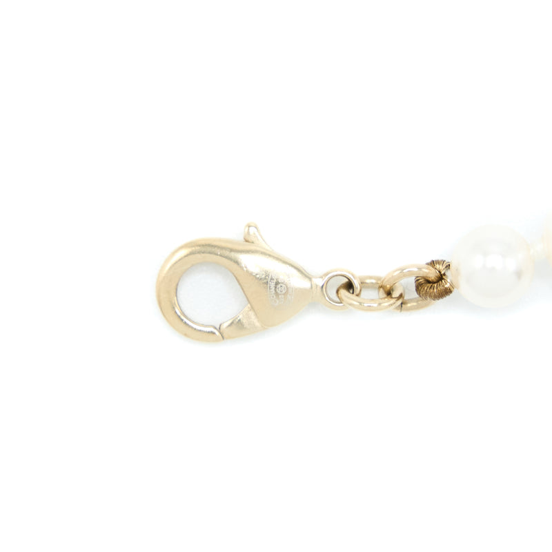 Chanel CC Logo Dropped Bracelet Pearl/Crystal Light Gold Tone