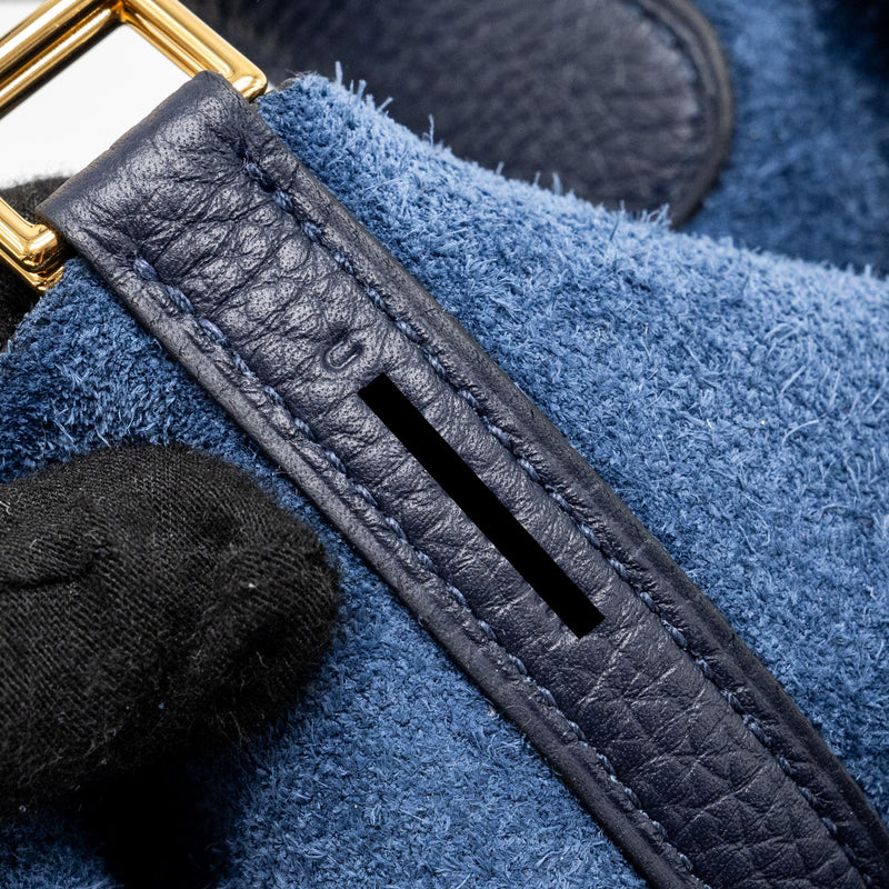 Hermes Picotin 18 Lock Bag Clemence Blue Nuit GHW Stamp U