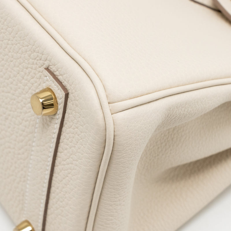 Hermes Birkin 25 togo craie GHW stamp K