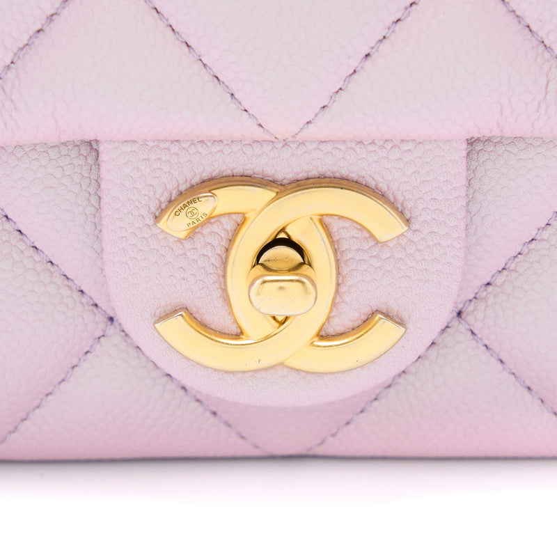 Chanel 21K My Perfect Mini Flap Bag Caviar Pink GHW (Microchip)