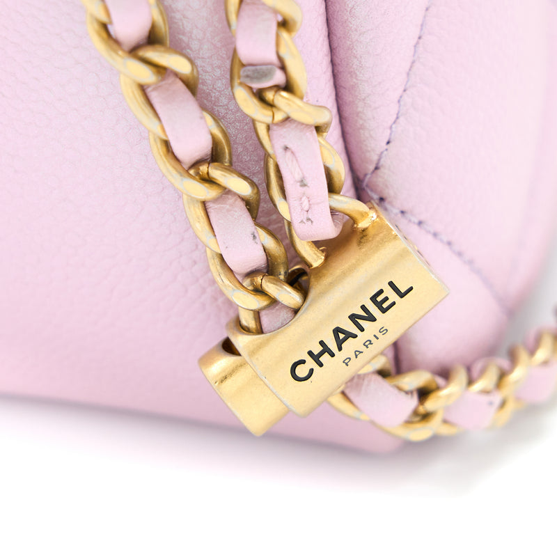 Chanel 21K My Perfect Mini Flap Bag Caviar Pink GHW (Microchip)