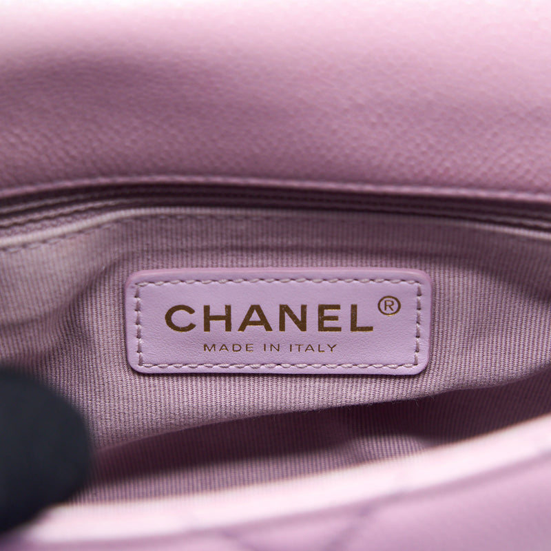 Chanel 21K My Perfect Mini Flap Bag Caviar Pink GHW (Microchip)