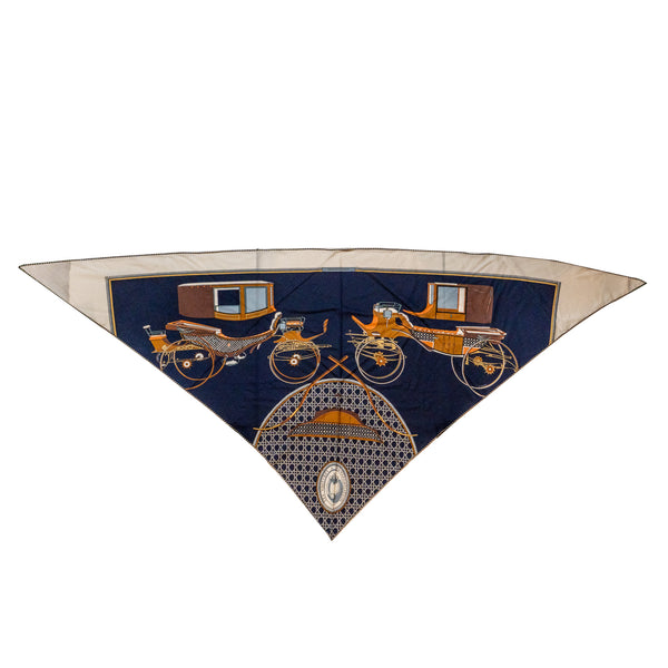 Hermes Les Voitures Giant Triangle Scarf Cashmere/Silk Multicolour