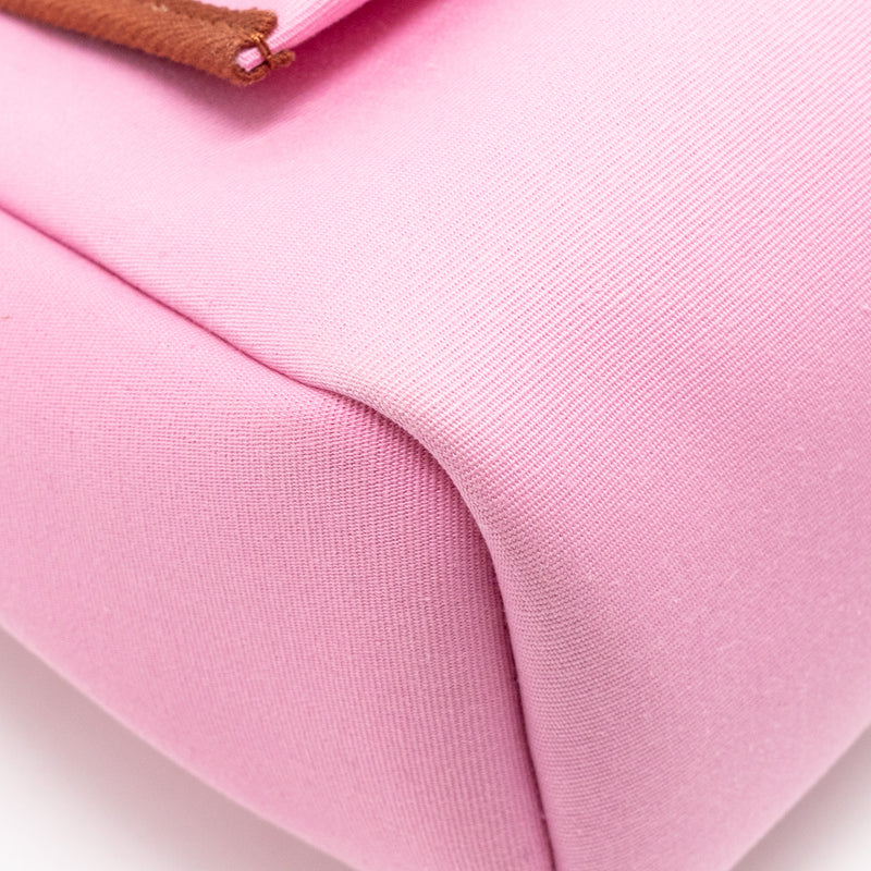 Hermes Herbag 31 Zip Bag Canvas/Hunter Leather Pink/Cuivre SHW Stamp Y