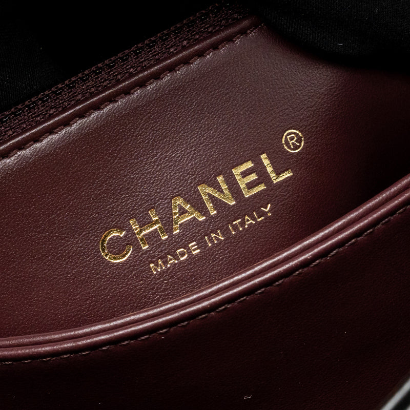 Chanel Detailed Metal Handle Small Coco Handle Flap Bag Calfskin Black GHW (Microchip)