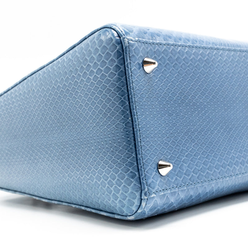 Dior Medium Lady Dior Python Blue SHW