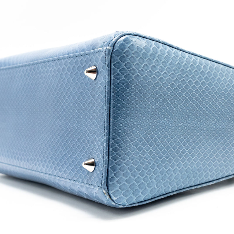 Dior Medium Lady Dior Python Blue SHW