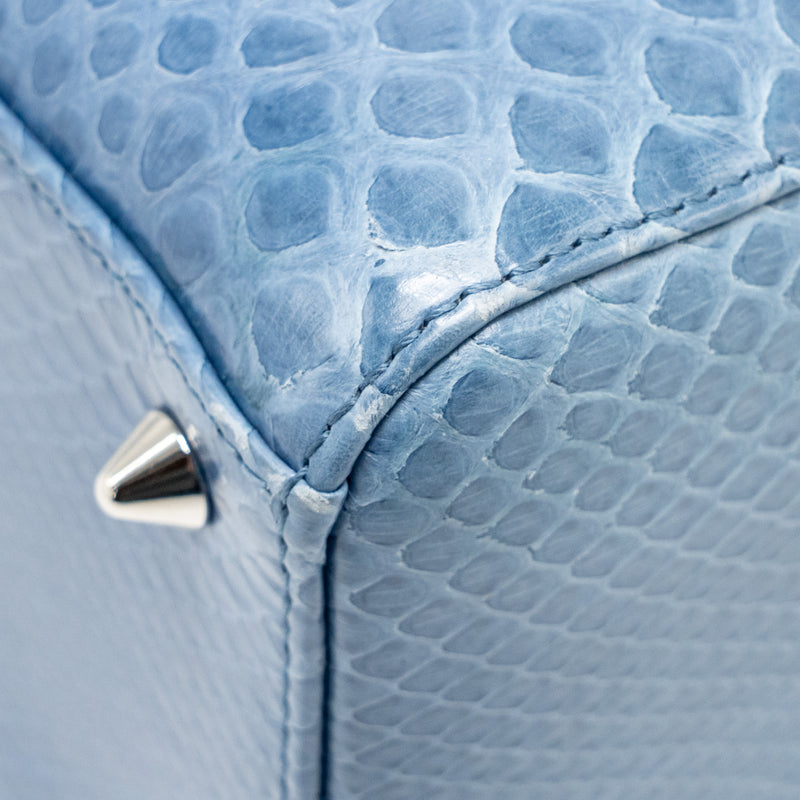 Dior Medium Lady Dior Python Blue SHW