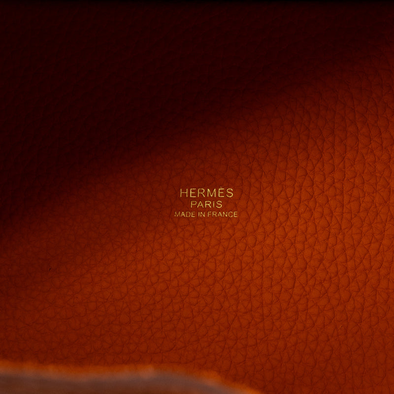 Hermes Picotin 18 Clemence 93 Orange GHW Stamp U