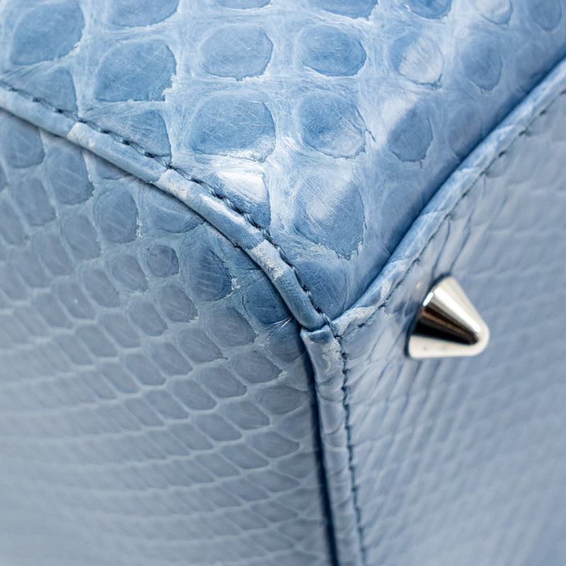 Dior Medium Lady Dior Python Blue SHW