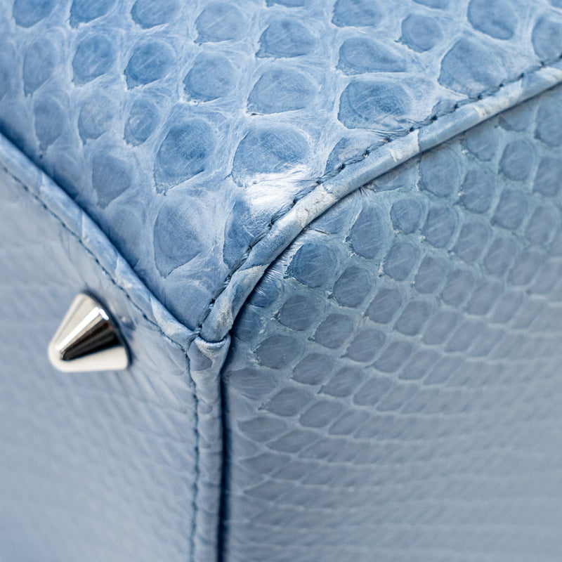 Dior Medium Lady Dior Python Blue SHW