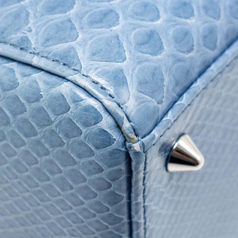 Dior Medium Lady Dior Python Blue SHW