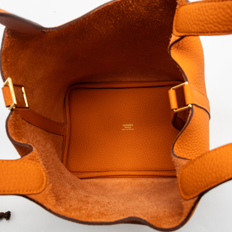 Hermes Picotin 18 Clemence 93 Orange GHW Stamp U